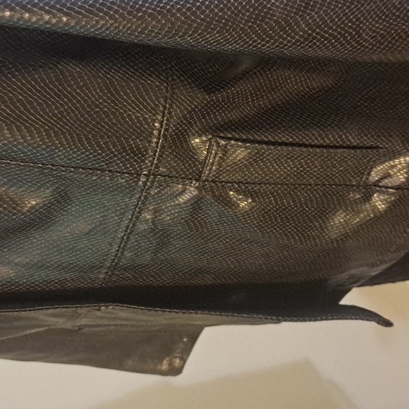 90s y2k faux snakeskin jacket, sz L - Picture 7 of 9
